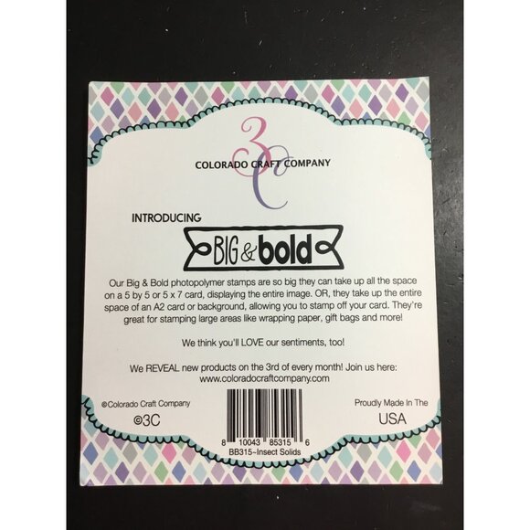 Bug & Butterfly Stamps Big & Bold Photopolymer Set By Colorado Craft Company - Picture 2 of 2